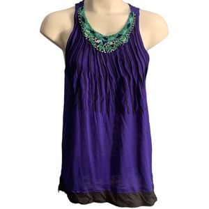 𝅺beaded BLUE TANK